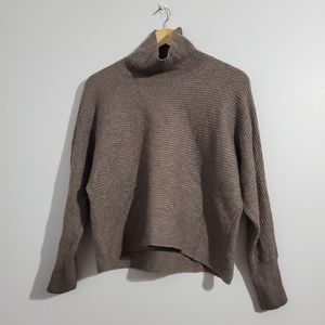 Babaton Gray Wool+ Longsleeve Cowl Neck Sweater